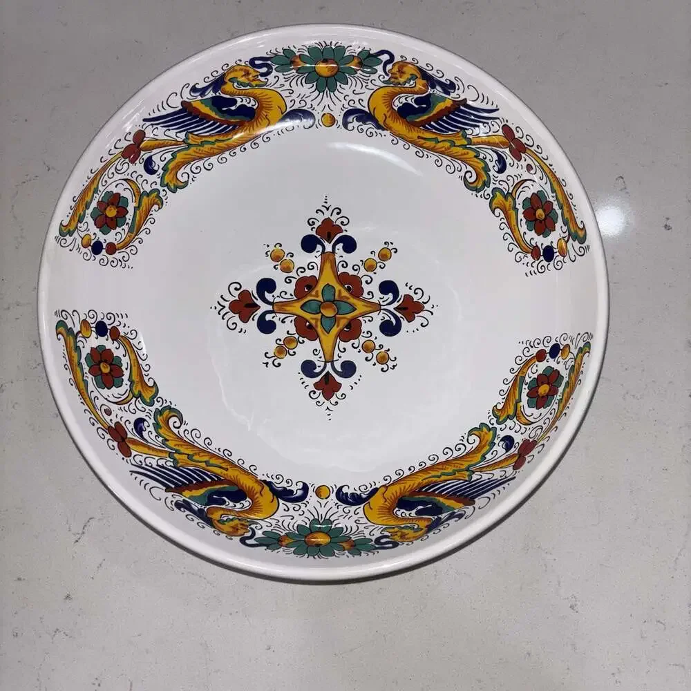 Nova Deruta Raffaellesco Dragon Pattern Italy  Hand-Painted Ceramic Serving Bowl